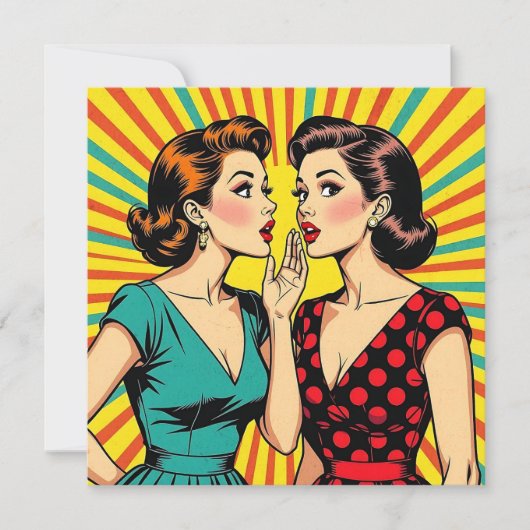 Two Woman Gossiping Telling Secrets Pop Art (Voorkant)
