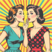 Two Woman Gossiping Telling Secrets Pop Art Sticker (Voorkant)