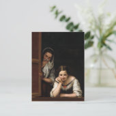 Two Women at a Window by Bartolome Esteban Murillo Feestdagenkaart (Staand voorkant)