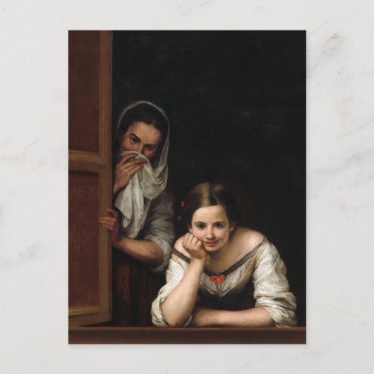 Two Women at a Window by Bartolome Esteban Murillo Feestdagenkaart (Voorkant)