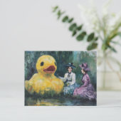 Two Women Picnic in Park With a Giant Duck Briefkaart (Staand voorkant)