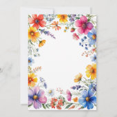 Two year old Wildflower 2nd birthday Invitation Kaart (Achterkant)