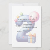 Two Years Old Simplistic Birthday Invitation Kaart (Achterkant)