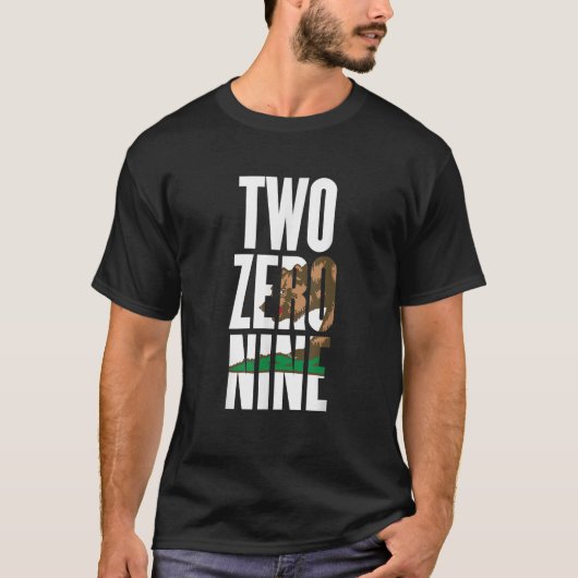 Two Zero Nine 209 Area Code Californië Stockton Mo T-shirt (Voorkant)