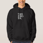 TWO ZERO SIX Area Code 206 Seattle WA Washington U Hoodie (Voorkant)