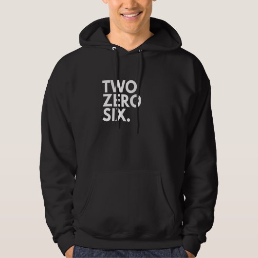 TWO ZERO SIX Area Code 206 Seattle WA Washington U Hoodie (Voorkant)