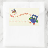 TwoCute Uilen Stick-on Bookplaten Rechthoekige Sticker (Tas)