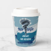 Twonado Twister Tornado Blue Grunge Birthday Papieren Bekers (Achterkant)