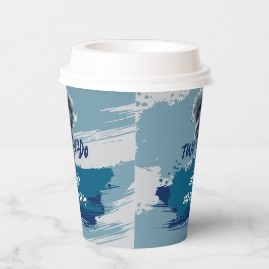 Twonado Twister Tornado Blue Grunge Birthday Papieren Bekers (Rechts)