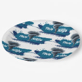 Twonado Twister Tornado Blue Grunge Birthday Papieren Bordje (Gekanteld)