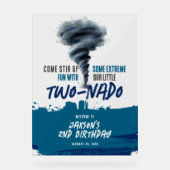 Twonado Twister Tornado Grunge Birthday Welcome Acryl Bord (Voorkant)