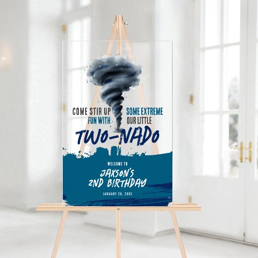 Twonado Twister Tornado Grunge Birthday Welcome Acryl Bord