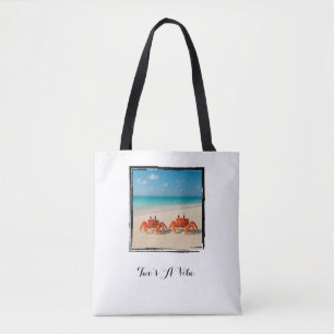 Two's A Vibe - Minimalistische krab Tote Bag