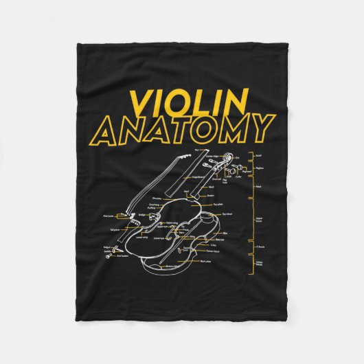 Twoset Violin Violin Anatomy Drawing Diagram Limit Fleece Deken (Voorkant)
