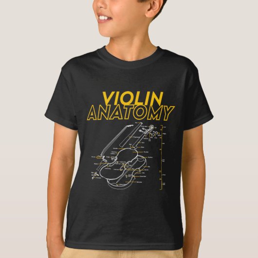 Twoset Violin Violin Anatomy Drawing Diagram Limit T-shirt (Voorkant)