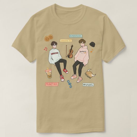 Twoset Violin's Sticker instellen T-shirt (Design voorkant)