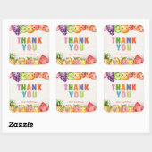 Twotti Fruit Thema Dank u wel Vierkante Sticker (Vel)