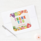 Twotti Fruit Thema Dank u wel Vierkante Sticker (Envelop)