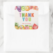 Twotti Fruit Thema Dank u wel Vierkante Sticker (Tas)