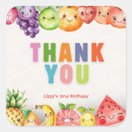 Twotti Fruit Thema Dank u wel Vierkante Sticker