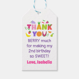 TWOtti Fruitig 2e Verjaardagsfeestje Favor Label Cadeaulabel