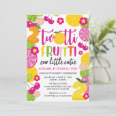 Twotti Fruitti Birthday Uitnodiging (Staand voorkant)