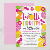 Twotti Fruitti Birthday Uitnodiging (Voorkant / Achterkant)