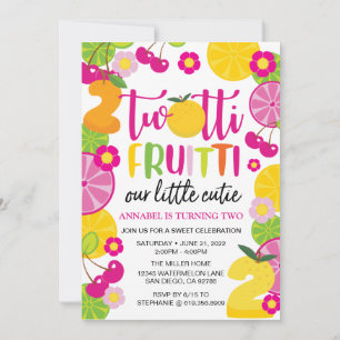 Twotti Fruitti Birthday Uitnodiging