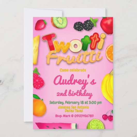 Twotti Fruitti - Fruits Birthday Kaart (Voorkant)