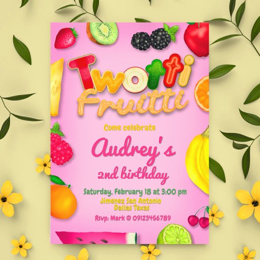 Twotti Fruitti - Fruits Birthday Kaart