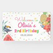 Twotti Fruitti Fruits Toucan Birthday Backdrop Spandoek (Horizontaal)