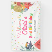 Twotti Fruitti Fruits Toucan Birthday Backdrop Spandoek (Verticaal)