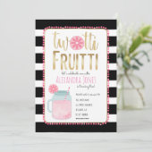 Twotti Fruitti Pink Lemon Black + White Birthday Kaart (Staand voorkant)