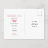Twotti Fruitti Pink Lemon Black + White Birthday Uitnodiging Briefkaart (Achterkant)