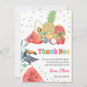 Twotti Fruitti Tropical Fruits Toucan Birthday Bedankkaart (Voorkant)