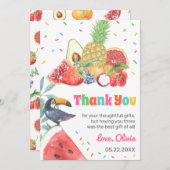 Twotti Fruitti Tropical Fruits Toucan Birthday Bedankkaart (Voorkant / Achterkant)