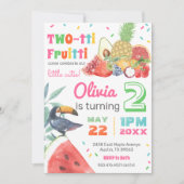 Twotti Fruitti Tropical Fruits Toucan Birthday Kaart (Voorkant)