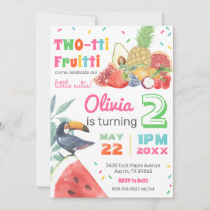Twotti Fruitti Tropical Fruits Toucan Birthday Kaart