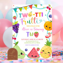 Twotti Frutti 2de verjaardagsuitnodiging