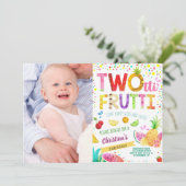 Twotti Frutti 2e Girl Birthday - Aangepaste foto Kaart (Staand voorkant)