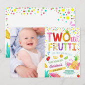 Twotti Frutti 2e Girl Birthday - Aangepaste foto Kaart (Voorkant / Achterkant)