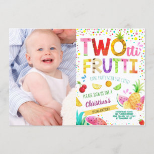 Twotti Frutti 2e Girl Birthday - Aangepaste foto Kaart