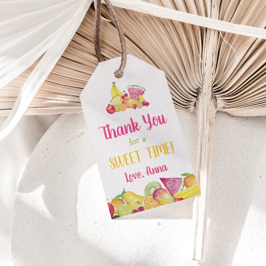 Twotti Frutti 2e verjaardag cadeautag Cadeaulabel