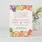 Twotti Frutti 2e verjaardag uitnodiging (Staand voorkant)