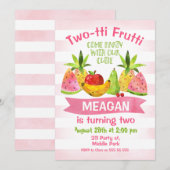 Twotti Frutti 2e verjaardag Uitnodiging (Voorkant / Achterkant)