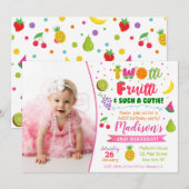 Twotti frutti 2e verjaardag uitnodiging (Voorkant / Achterkant)