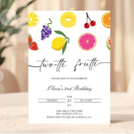Twotti Frutti 2e Verjaardagsuitnodiging Fruit Fees Kaart