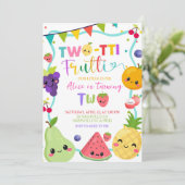 Twotti Frutti 2nd Birthday Invitaiton Kaart (Staand voorkant)