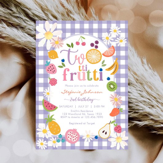 Twotti Frutti 2nd Birthday Invitation Kaart