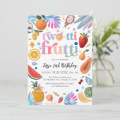 Twotti Frutti 2nd Birthday Invitation Kaart (Staand voorkant)